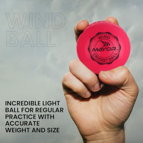 Image of Mayor Cricket Wind Ball for Indoor & Outdoor Street Cricket Rubber Ball (Pack of 3) (Pink)