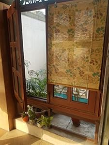 Bamboo Greens Bamboo Blinds for Windows, Blinds for Doors, Blinds for Kitchen Windows, Blinds for Office (Printed Flower) (Length-3ft) (Width- 2ft)