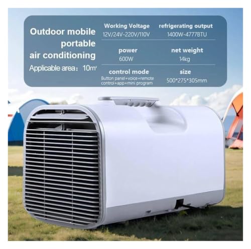 Tragbare Klimaanlage, 4800 BTU, Klimaanlage für Wohnwagen 12 V/24 V/230 V, Reisen, Camping, Wohnmobil, Außenkühler, 4-in-1 Luftentfeuchter, Kühler, Lüfter, digitales Display-3