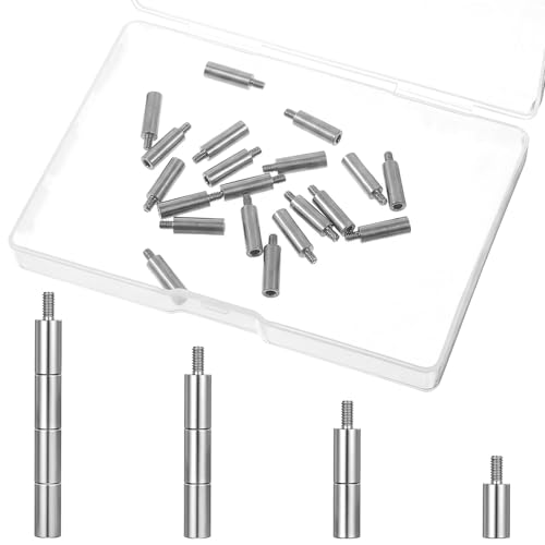 20Pcs Album Scrapbook Extension Posts Accessories Stainless Steel Extension Post Replacement Extensions Screws for Binding Extending Scrapbook Photo Album Refill Pages (12 mm/ 0.47 Inch)