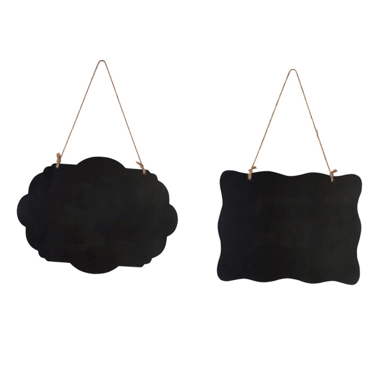 Happyyami 2Pcs Mini Wooden Notes Board Double Sided Hanging Blackboard Decor for DIY Messages Crafting and Learning for Creativity and Home Decoration