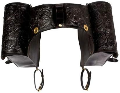 Horse Saddle Bag Cowhide Genuine Leather Western Equestrian Trail Tooling Carving Horse Saddle Bag Tooled Carved Pack Equipment Horse Saddle Bags Size: 10” L x 10” W x 3 ½” D inches, CRVD140