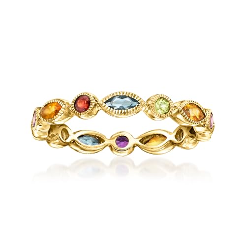 Pure Collection by Ross-Simons 0.84 ct. t.w. Multi-Gemstone Geometric Eternity Band in 14kt Yellow Gold4