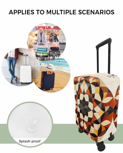 Travel Luggage Cover Spandex Elastic Suitcase Cover for Luggage, Scratch Proof Luggage Cover Protector for Trunk Case 19-21 Inch Luggage, Abstract Circles Flower4