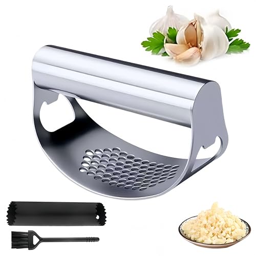 Stainless Steel Garlic Presser, 2026 Upgrade Garlic Press Rocker Garlic