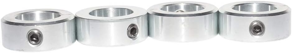 4pcs Zinc Plated Shaft Collars Solid Steel Multi Size 10mm - 35mm Set Screws Style Stop Collars Metalworking Supplies - (Diameter: 0.5 Inch)