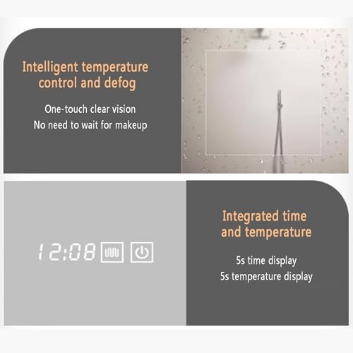 Miroir LED à intensité variable et fonction anti-buée pour salle de bain - 5