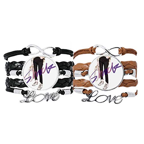 Pulsera Chica Figura Art DIYthinker de cuero para parejas