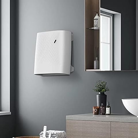 Electric Downflow Fan Heater Wall Mounted IP22 with Pull Cord Operation Splash Proof Function 2 Heat Settings Ideal for Bathrooms Kitchen Laundry areas 2000W White (Energy Class A+) Cover