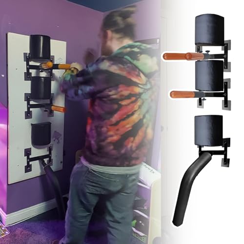 Blazea Wing Chun Dummy Spring Hand Martial Arts Dummy Set, Strength Training Gear Wall-Mounted, Chinese Kung Fu Wooden Man for Training, Easy Installation