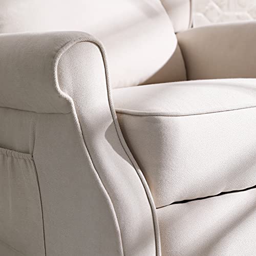 Kimohome Modern Fabric Linen Recliner Chair For Living Room And Bedroom, Comfy Reclining Single Sofa Chair With Control Massage And Heating(Beige) #TOP6