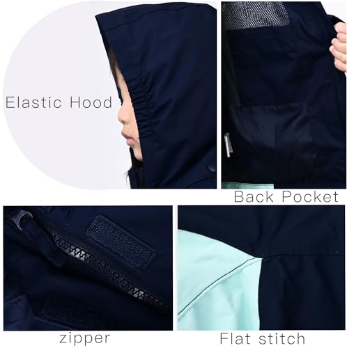 Image of Girls Boys Rain Jackets, Lightweight Waterproof Kids Rain Coats with Hood Windbreakers for Kids
