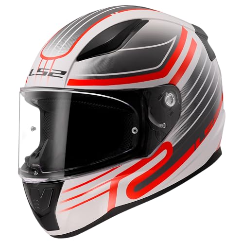Casque intégral LS2 FF353 Rapid II Circuit White Red en taille M pour motard