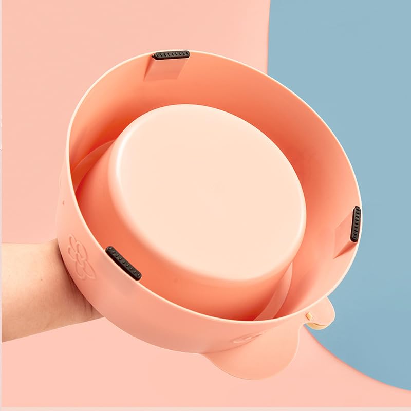 FYCAN Colorful Cat Feeding Lightweight Plastic Dog Single Feeding Bowls, Durable Non-Slip Kitten Food and Water Bowls - Durable and Easy to Clean Pet Bowls Pet Cat Dog Small Animal_1 (Pink)