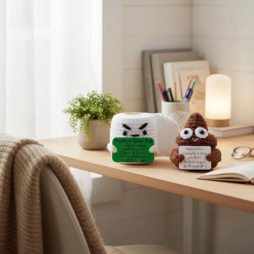 Image of 2 PCS Crochet Toys, Mini Penguin Doll and Crochet Flower Set, Soft Toys Plush Toys for Baby Girls, Office Desk Decor, Unique Crochet Gifts for Adults and Kids, Made of PP Cotton