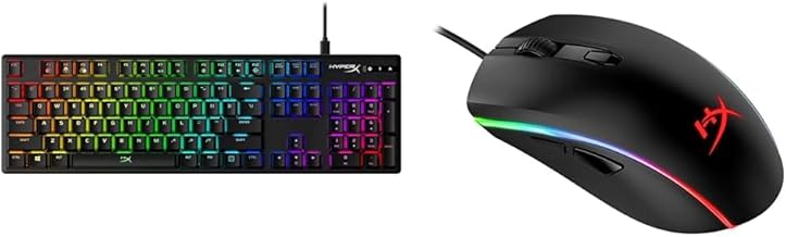 HyperX Alloy Origins Mechanical Gaming Keyboard (Black) Pulsefire Surge RGB Wired Optical Gaming Mouse (Black)