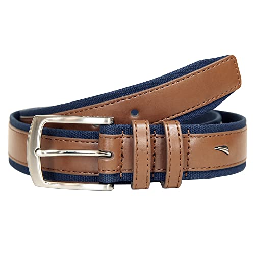 Image of Nautica Men's Casual Leather Belt | Everyday | Classic | Pants | Jeans | Khakis | Chinos | Metal Buckle