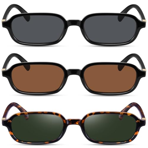 Retro Rectangular Sunglasses for Women Narrow Trendy Small 90s Style Square Frame UV Protection Sun Glasses4