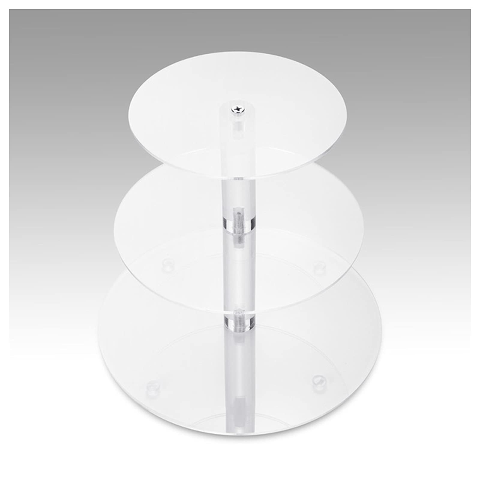 Support de gâteau de petit gâteau en acrylique transparent rond 3 niveaux amovible