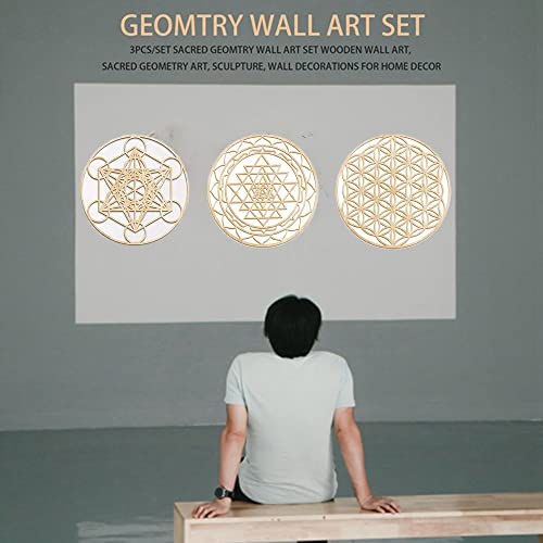 Arte de pared de geometría sagrada paneles de esculturas decorativas de diseño 3