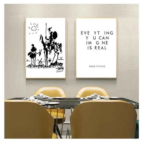 Impression sur toile Picasso Don Quichotte affiche 60x90
