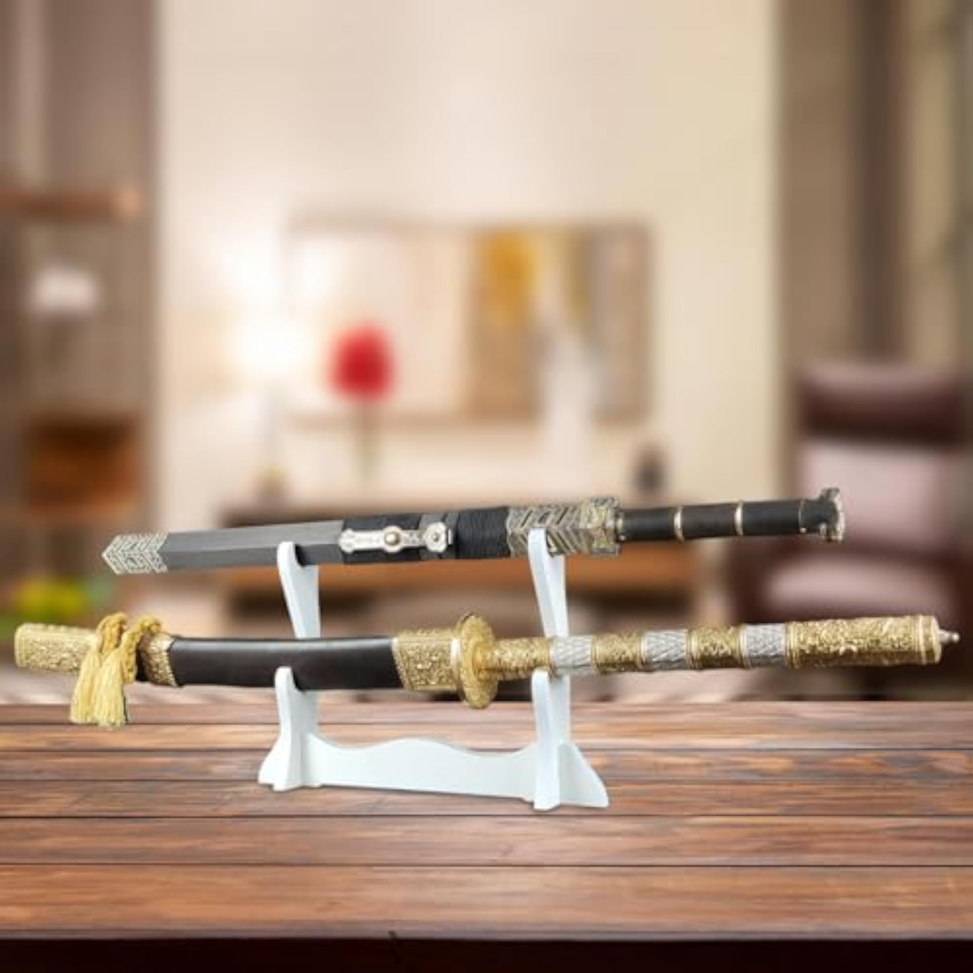 Sword Flute Tabletop Display Stand, 2 Tiers