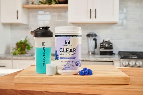 Image of Myprotein Clear Whey Isolate Protein Powder, 20 Servings (1.1lbs) Blue Raspberry, 20g Protein per Serving, Naturally Flavored Drink Mix, Daily Protein Intake for Superior Performance