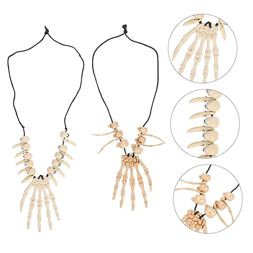 Collier main de squelette idal cadeau d'Halloween accessoire punk - 2
