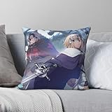 Jeanne D'Arc Jeanne Alter - Funda de almohada cuadrada de poliéster y lino, terciopelo, con cremallera, decorativa, para coche, funda de almohada