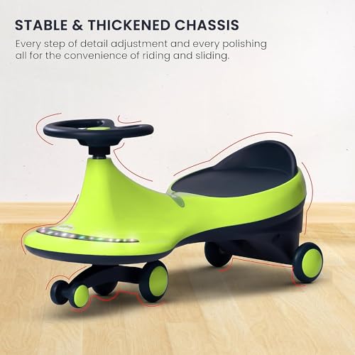 Image of Super Smooth Musical with Lights Plasma car Ride On for Kids, Baby Car, Ride On Magic Car for Kids 2 to 8 Years Boys Girls (Green)