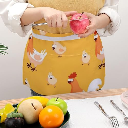 Tablier court imperméable durable avec 3 poches pour restaurant - 4