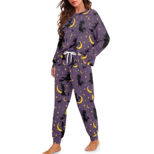Image of Women's Pajamas Set Soft 2 Piece Loungewear Long Sleeve Pj Set Matching Sleepwear with Pockets for Women Plus Size