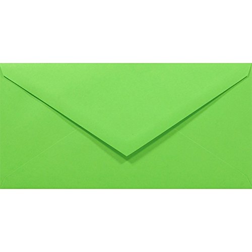 Netuno 100 Green Coloured envelopes DL 110 x 220 mm 4.33 x 8.66 in 80gsm Rainbow Decorative Envelope Colourful Long envelopes for Letters Flyers Business Cards Birthdays Weddings