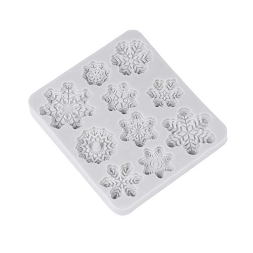 OUNONA Weihnachtsformen aus Silikon, 3D, für Kuchen, Weihnachten, Weihnachten, Schneeflocke, Kuchenform, Fondant, Schokolade, Backform, Backform, flexible Form für Desserts, DIY Cover