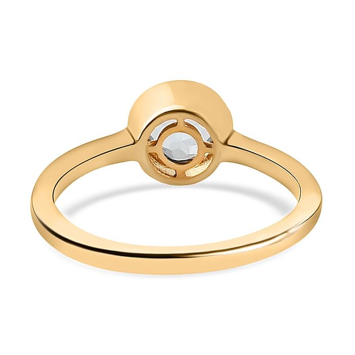 Image of 925 Sterling Silver 18K Gold Plated Birthstone 2 Ct Solitaire Natural Gemstone Ring for Women | Fine Jewelry Gift for Wife, Girlfriend, Sister, Birthday, Anniversary, Rakhi, Rakshabandhan, Valentine's