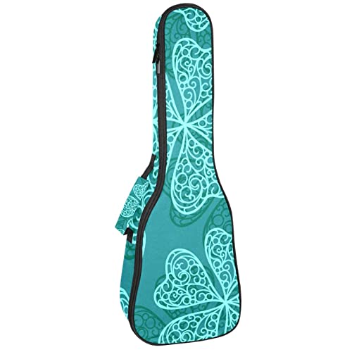Sac ukulélé de concert robuste antichoc avec rembourrage 10 mm trèfles