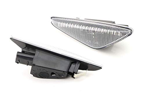 Ijdmtoy Clear Lens 20-Smd Sequential Flash Amber Led Front Fender Side Marker Light Assembly Compatible With Bmw X3 X5 X6, Replace Oem Clear Sidemarker Lamps #TOP1