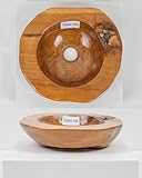 Teakholz-Waschbecken 30 cm lasiert Unikatauswahl nach dem Kauf Bad WC Garten Holzwaschbecken Aufsatzwaschbecken natur Handwaschbecken Wohnfreuden