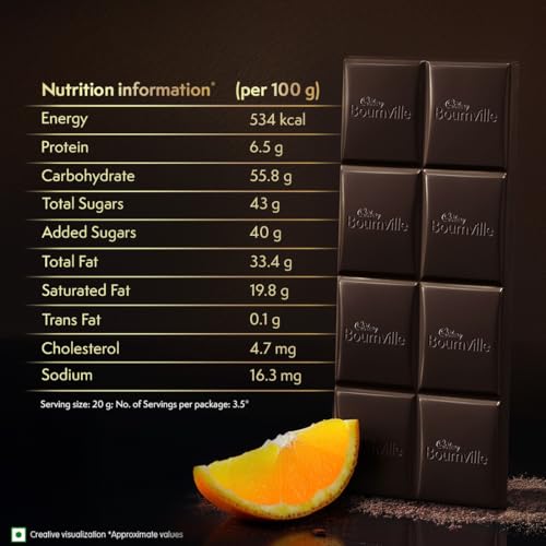 Image of Cadbury Bournville Orange 50% Dark Chocolate Bar, 75 g