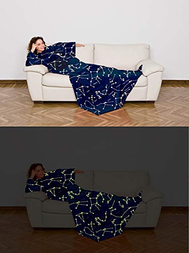 Coperta con Maniche Glow, Costellazioni, 180x140cm