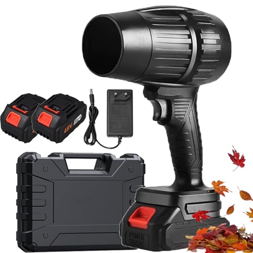 Turbojet Soplador, Soplador Turbo Jet, 2025 Nuevo Soplador De Hojas Bateria, Soplador De Aire Potente, Soplador InaláMbrico Air Force, For Secado Y Limpieza De AutomóViles (Black+2Batería)