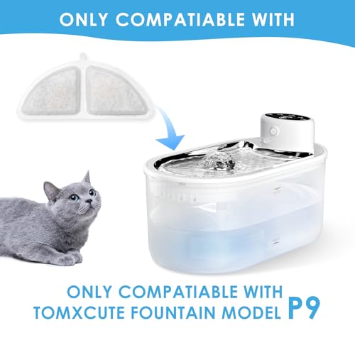 TOMXCUTE Ersatzfilter für Katzenbrunnen P9, 10 Filter + 2 Schwämme – Ansicht 6