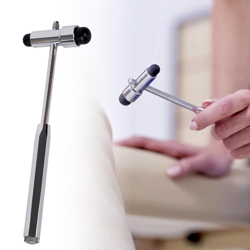 Yuiturt Reflexhammer Medizin mit Eingebautem Pinsel, Neuro Reflexhammer mit Doppel-Kunststoffkopf, Neurologischer Reflexhammer Schwer, Multifunktionaler Reflexdiagnosehammer für Neurologische Tests