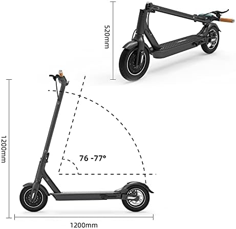 TOMOLOO Folding Electric Scooters with APP Control, 350 W Electric Scooter Adult with 10 Zoll Solid Tires , LED Light Off Road Commuting E Scooter with CE and UKCA Certificate