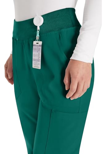 EDS Essentials Scrubs for Women, Yoga-Inspired Pull-On Pant with Four-Way Stretch and Moisture Wicking Plus Size DK005, 2XL, Hunter Green - image 3