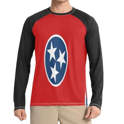Camiseta de Tennessee negra para hombre con ajuste delgado y proteccion solar UPF 50 para verano