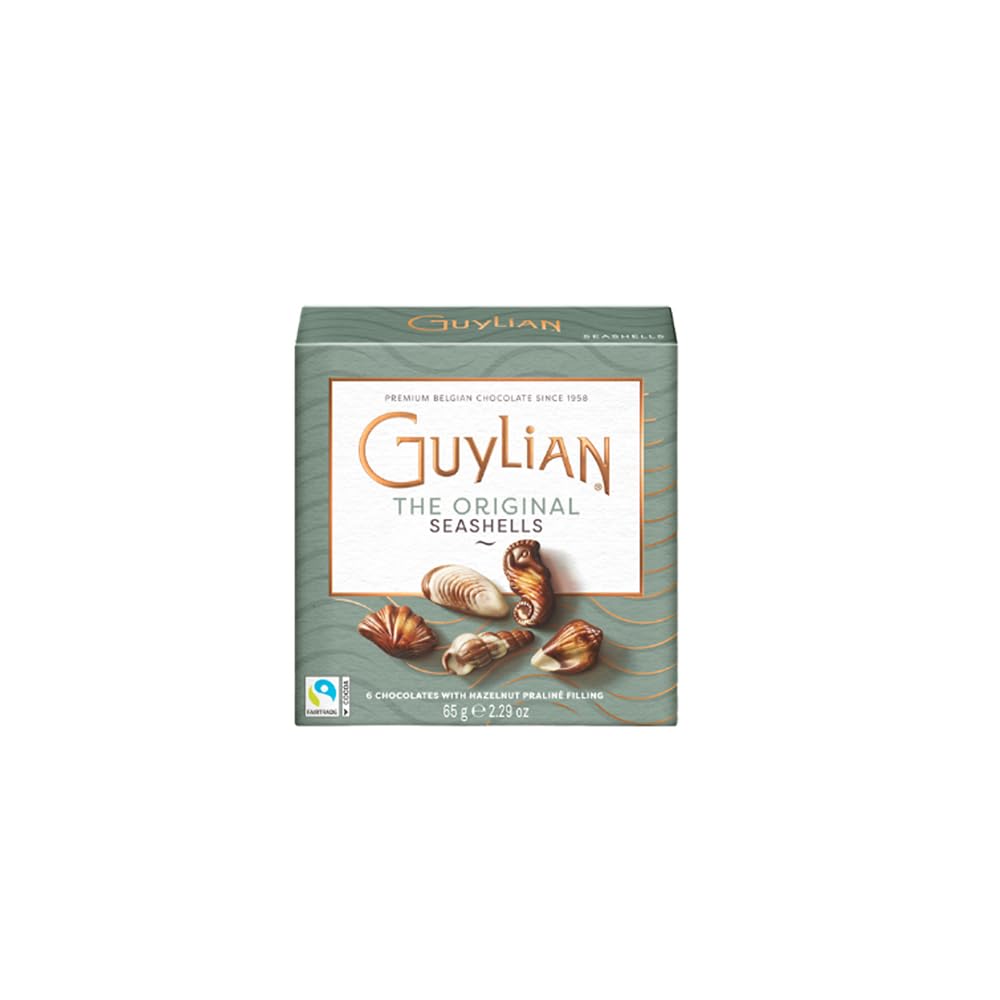 Guylian Belgian Chocolate Seashells, 6 Gourmet Hazelnut Praline Truffles by GuyLian, Assorted White and Milk Chocolate Candy Gift Box for Women and Men, 65g-picture-13