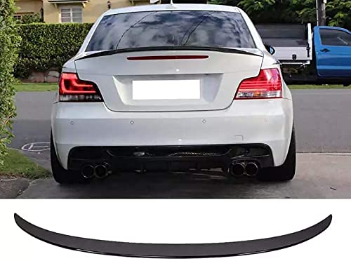 ONETOOSE PláStico Abs Avanzado Coche Tronco AleróN Trasero,para BMW 1 Series E82 Coupe E88 2007 2008 2009 2010 2011 2012 2013,Rear Trunk Techo Spoiler Lip Wing Accesorios,Negro Brillante Cover