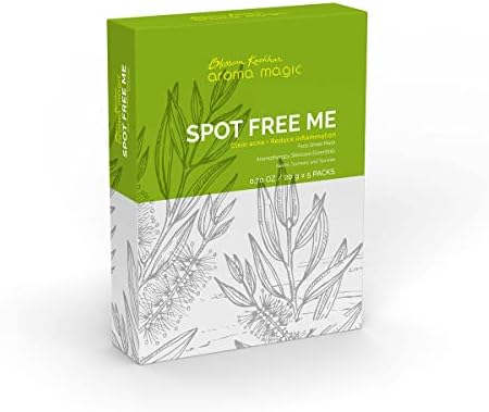 Aroma Magic Spot Free Me Sheet Mask | Controls acne, soothes eruptions, purifies & fades scars with Lavender & tea tree essential oils, neem extracts, vitamin A (retinol) | All Skin | Pack Of 5