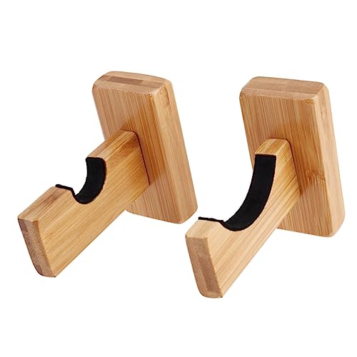 VANZACK Baseball Bat Display Mount 2 Pieces Bamboo Bat Holder for Wall Hidden Screws Softball Hockey Stick Decor